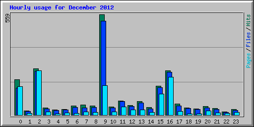 Hourly usage for December 2012