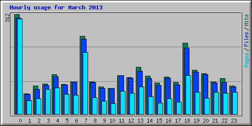Hourly usage for March 2013
