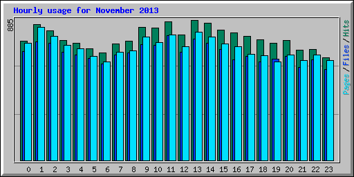 Hourly usage for November 2013