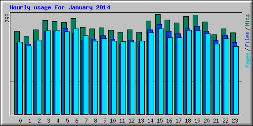 Hourly usage for January 2014
