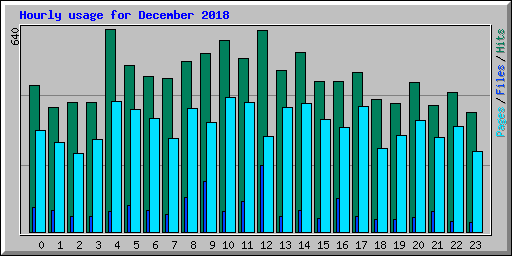 Hourly usage for December 2018