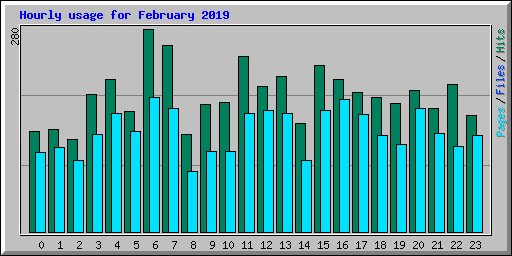 Hourly usage for February 2019