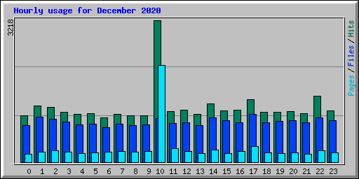Hourly usage for December 2020