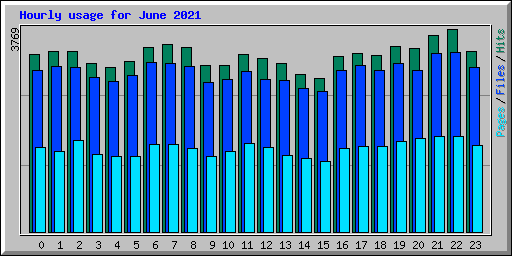 Hourly usage for June 2021